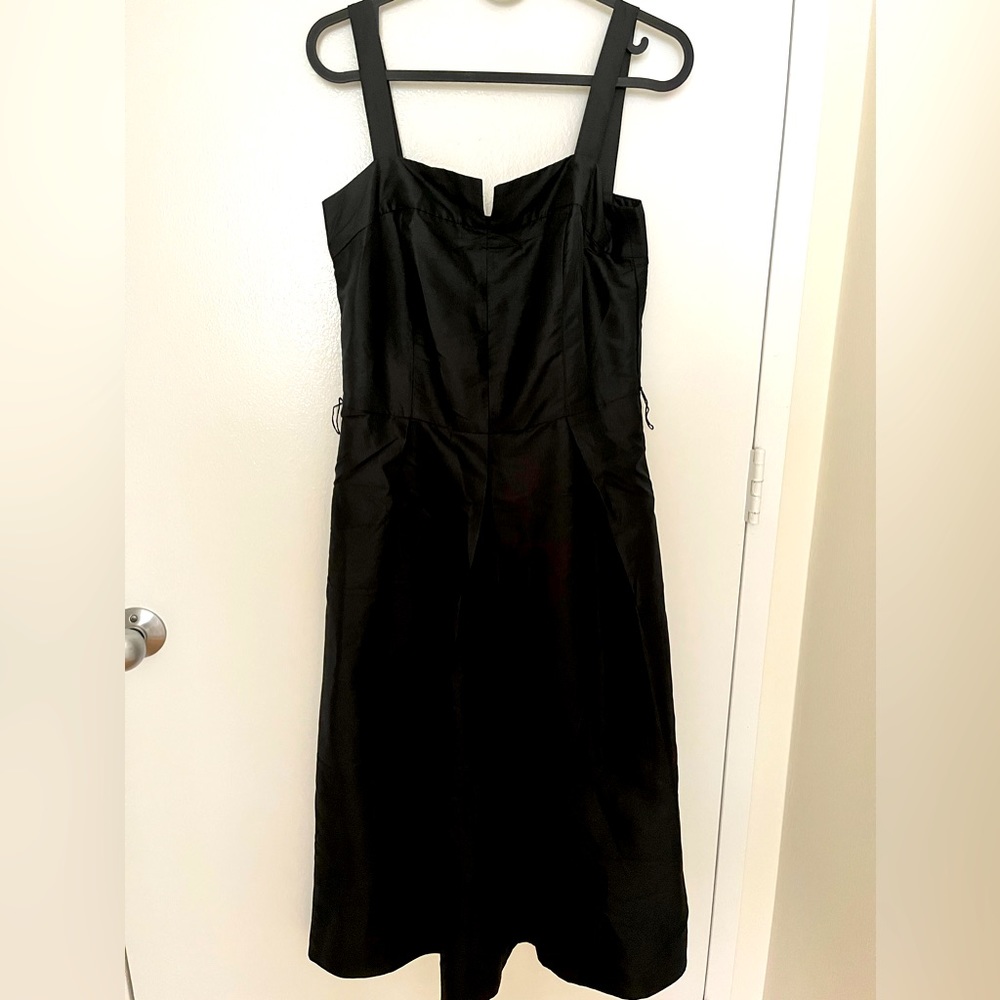 Navy blue midi cocktail dress